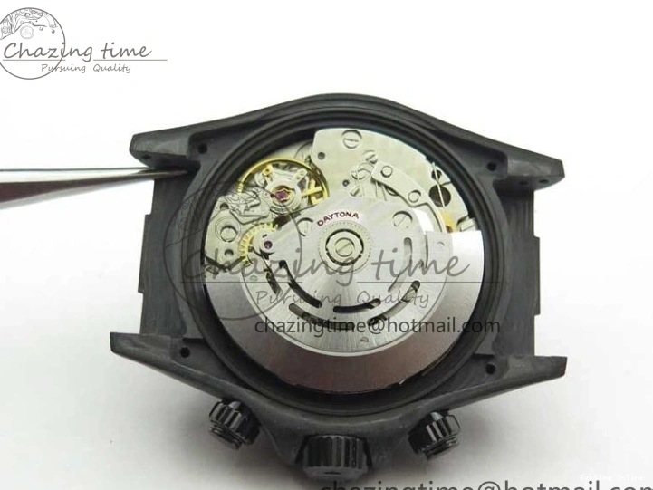 1218 WrinkleFree Daytona DIW Carbon OMF Best Edition Carbon Black Dial Red Hand on Black Nylon Strap A 2846